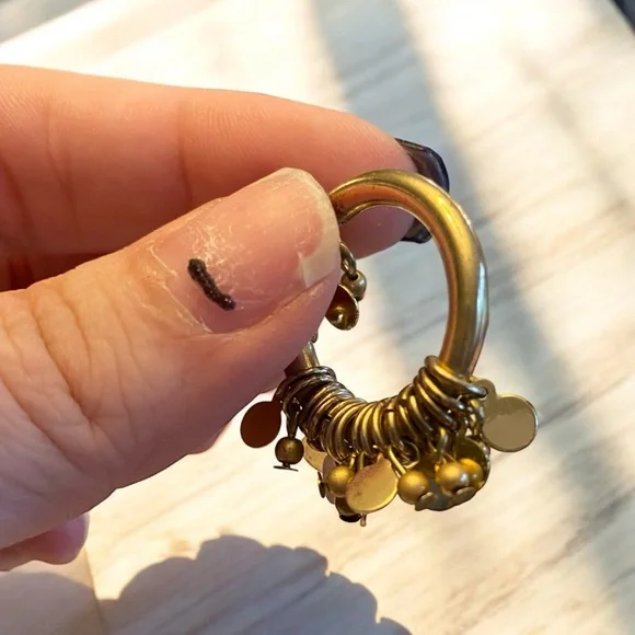 Chicos Gold Fringe Necklace with Matching Hoop Earrings - Picture 2 of 7